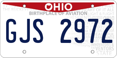 OH license plate GJS2972