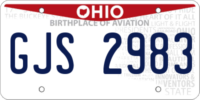 OH license plate GJS2983