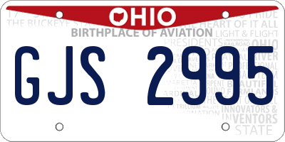 OH license plate GJS2995