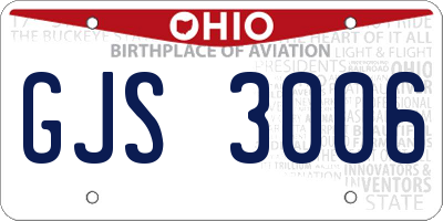 OH license plate GJS3006
