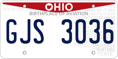 OH license plate GJS3036
