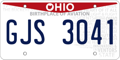 OH license plate GJS3041