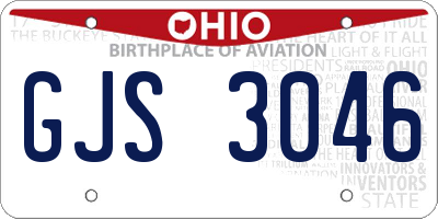 OH license plate GJS3046