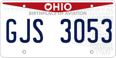 OH license plate GJS3053