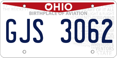 OH license plate GJS3062