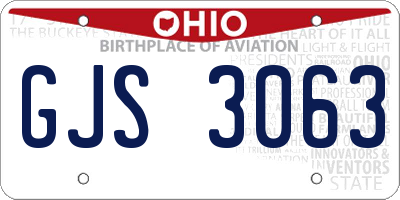 OH license plate GJS3063