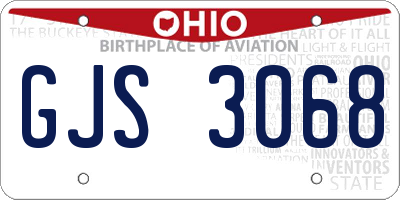 OH license plate GJS3068