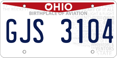 OH license plate GJS3104