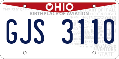 OH license plate GJS3110