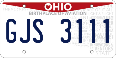OH license plate GJS3111