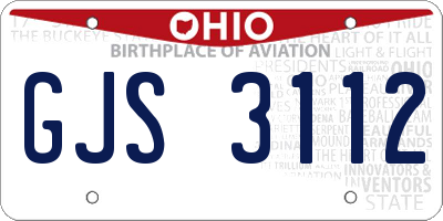 OH license plate GJS3112
