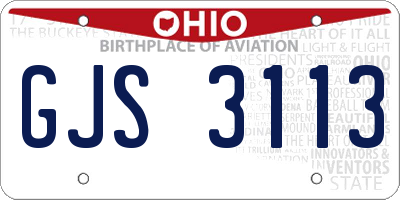 OH license plate GJS3113