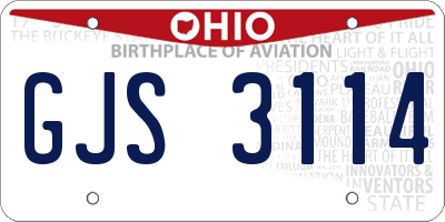 OH license plate GJS3114