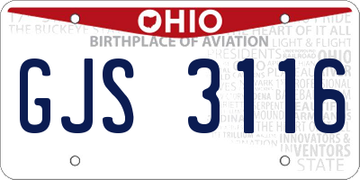 OH license plate GJS3116