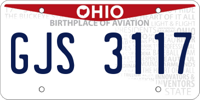 OH license plate GJS3117