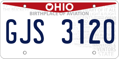 OH license plate GJS3120