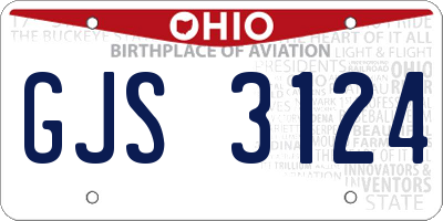OH license plate GJS3124