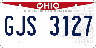 OH license plate GJS3127