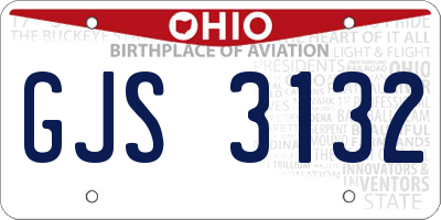 OH license plate GJS3132