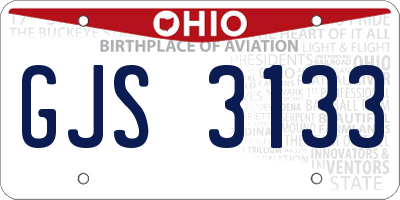 OH license plate GJS3133