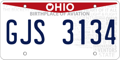 OH license plate GJS3134
