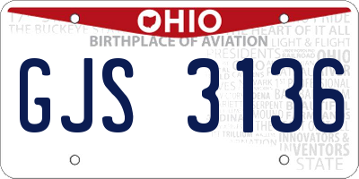 OH license plate GJS3136
