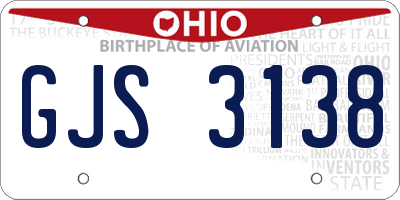 OH license plate GJS3138