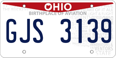 OH license plate GJS3139