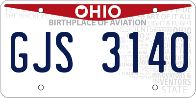 OH license plate GJS3140