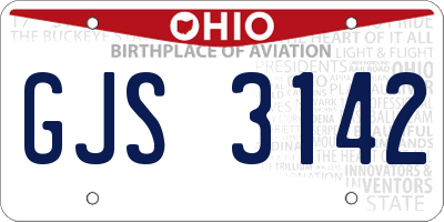 OH license plate GJS3142