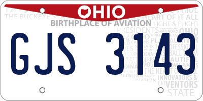 OH license plate GJS3143