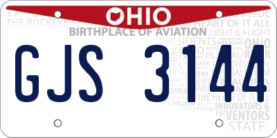 OH license plate GJS3144
