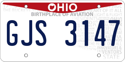 OH license plate GJS3147