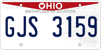 OH license plate GJS3159