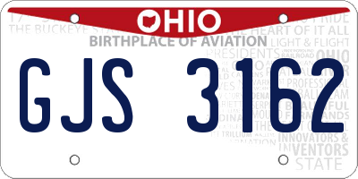 OH license plate GJS3162