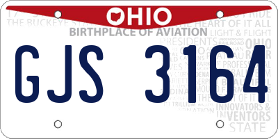 OH license plate GJS3164