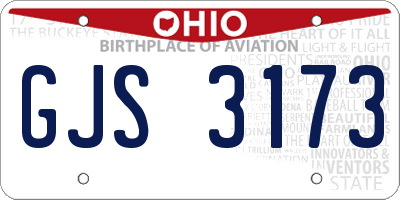OH license plate GJS3173