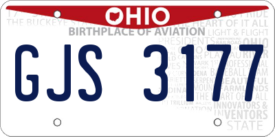OH license plate GJS3177