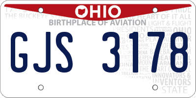 OH license plate GJS3178