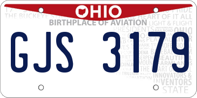 OH license plate GJS3179