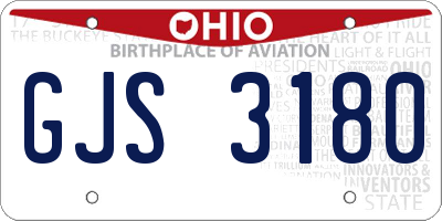 OH license plate GJS3180