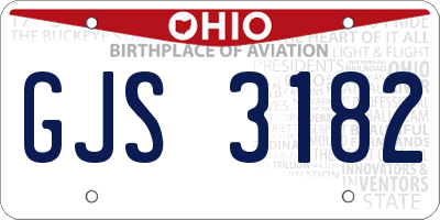 OH license plate GJS3182