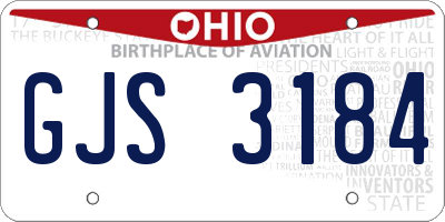 OH license plate GJS3184