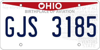OH license plate GJS3185