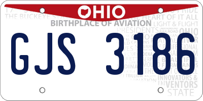 OH license plate GJS3186