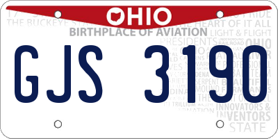 OH license plate GJS3190