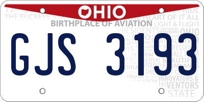 OH license plate GJS3193