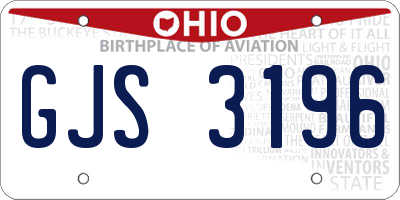 OH license plate GJS3196