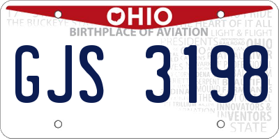 OH license plate GJS3198