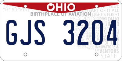OH license plate GJS3204